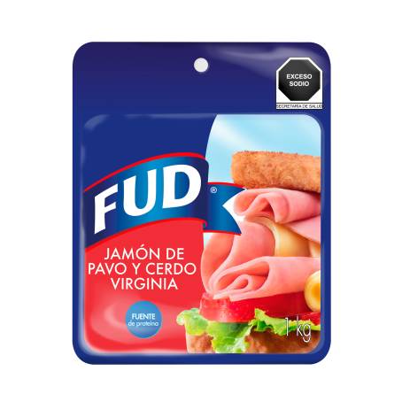 Jamón de Pavo y Cerdo FUD Virginia 1 Kg | Sam's Club