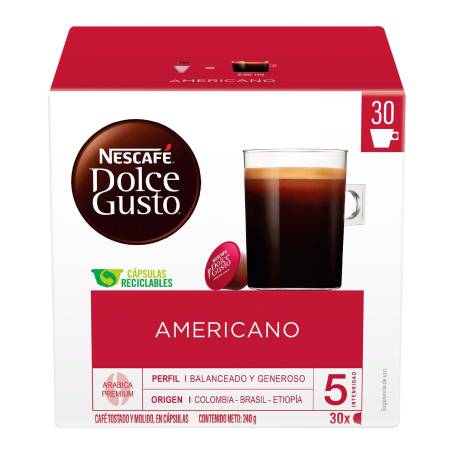 Cápsulas de Café Dolce Gusto Americano 30 pzas a precio de socio | Sam's  Club en línea
