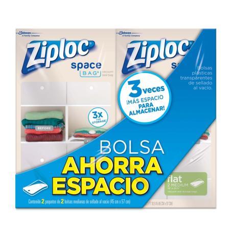 Bolsas Ahorra Espacio Ziploc Paquete con 2 cajas a precio de socio