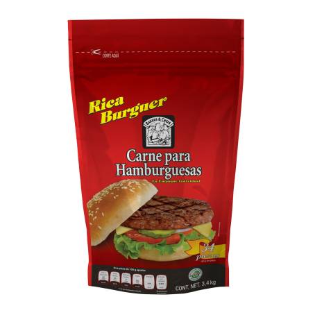Carne para Hamburguesas Rica Burguer 34 pzas de 100g c/u a precio de socio  | Sam's Club en línea