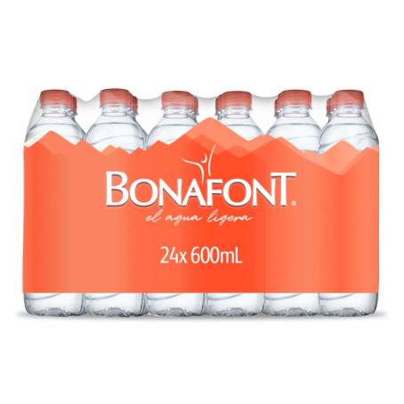 Agua Natural Bonafont 24 pzas 600 ml a precio de socio | Sam's Club en línea