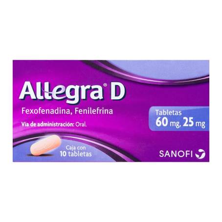 Allegra D 60 mg/ 25 mg 10 Tabletas a precio de socio | Sam's Club en línea