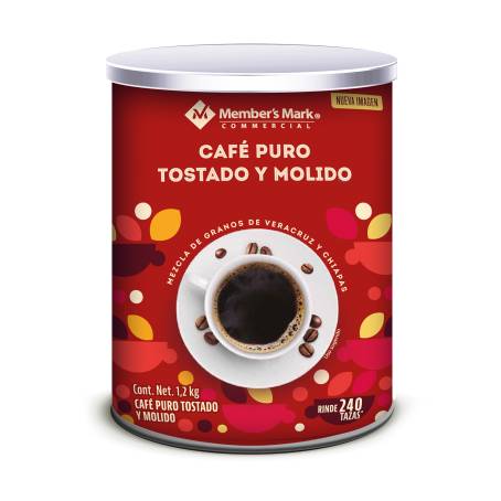 Café Tostado y Molido Member's Mark 1.2 kg a precio de socio