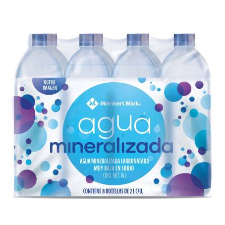 Agua Mineralizada Member's Mark 8 pzas de 2 l c/u