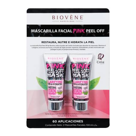 Mascarilla Facial Biovene Pink Peel off 2 pzas de 100 ml  Samu0027s Club