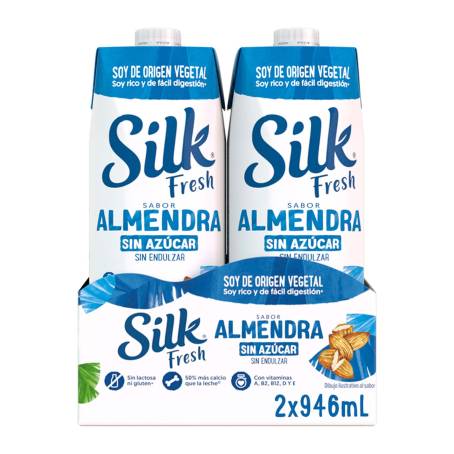 Alimento Líquido de Almendra Silk sin Azúcar 2 piezas de 946 ml a precio de  socio | Sam's Club en línea