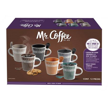 de Tazas Mr. Coffee con Cuchara 12 pzas 