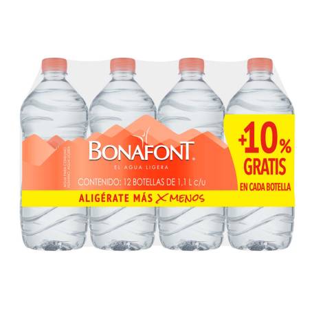 Agua Bonafont Natural 12 pzas de 1 l a precio de socio | Sam's Club en línea