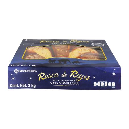 Rosca de Reyes Member's Mark Rellena de Nata y Avellana 2 kg | Sam's Club