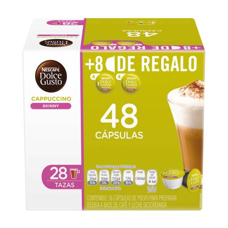 Cápsulas de Café Dolce Gusto Cappuccino Skinny 48 pzas + 6 pzas de Obsequio  a precio de socio | Sam's Club en línea