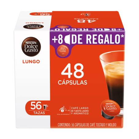 Cápsulas de Café Dolce Gusto Lungo 48 pzas + 6 pzas de Obsequio a precio de  socio | Sam's Club en línea