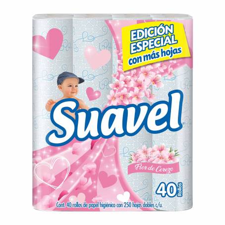 Papel Higiénico Suavel Flor de Cerezo con 40 Rollos | Sam's Club
