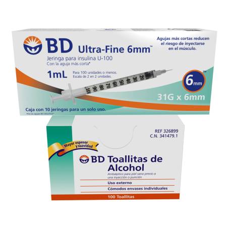 Farmacias del Ahorro  Toallitas de alcohol BD caja c/100 pzas
