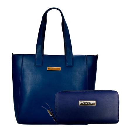 Bolsa Mujer Bolso Mini Tote Perry Ellis Marino Para Mujer Bolsa De
