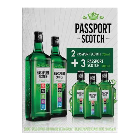 Whisky Passport 2 pzas de 700ml + 3 pzas de 200 ml a precio de socio | Sam's  Club en línea