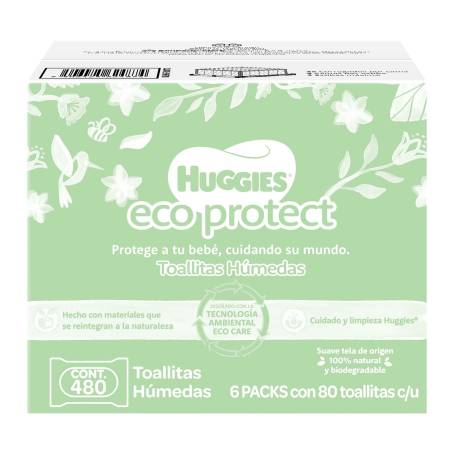 Toallitas Húmedas Huggies Eco Protect 480 pzas a precio de socio | Sam's  Club en línea