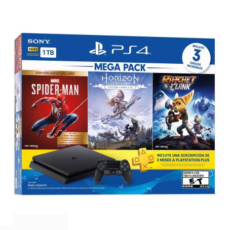 Consola PlayStation 4 MegaPack 15 + Marvel Spider man + Ratchet & Clank +  Horizon Zero Dawn | Sam's Club