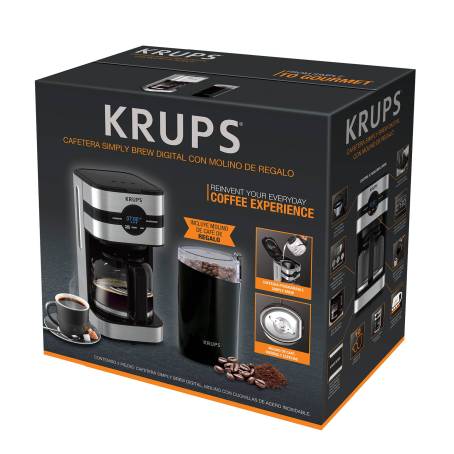 Combo Cafetera Krups Simply Brew 1.5 Litros + Molino 12 tzs a precio de  socio