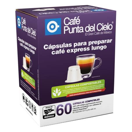 Cápsulas de Café Punta del Cielo Express Lungo 60 pzas a precio de socio |  Sam's Club en línea