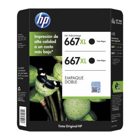 Cartucho de Tinta HP 667 Negro XL Dual Pack a precio de socio | Sam's Club  en línea